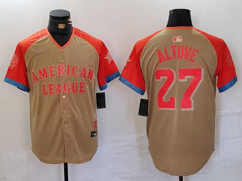 Men%27s Houston Astros #27 Jose Altuve Cream 2024 All Star Limited Stitched Jersey